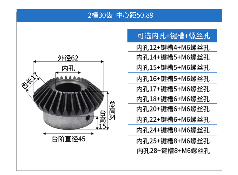 Standard Hole Spur Gears and Bevel Gears Finished Products, 1 Module, 1.5 Module, 2 Module, 2.5 Module, 3 Module, 4 Module Hole Bevel Gears, Custom-Made