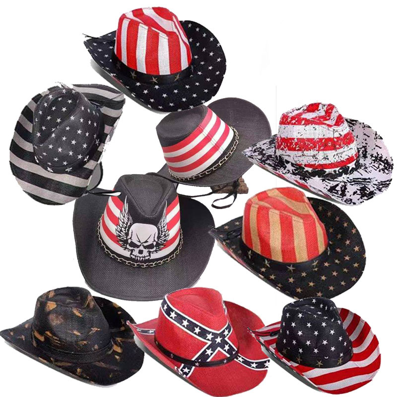 3780g Weight Fedora Hat Hats Type Holiday, Daily Occasion Viscose Fiber Material National Flag Pattern Summer Season Unisex Gender Retro Style Curved Eaves Rim Unisex Retro National Flag Curved Eaves Fedora Hat 18