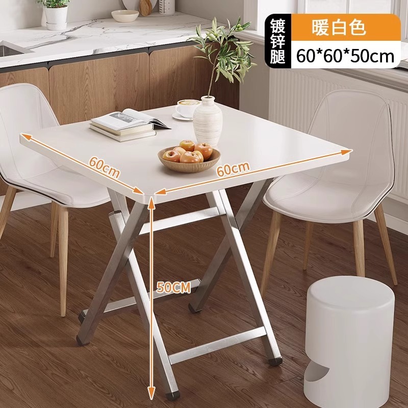 Mesa de comedor plegable, mesa redonda simple, mesa de alquiler, mesa portátil al aire libre, mesa de comedor cuadrada