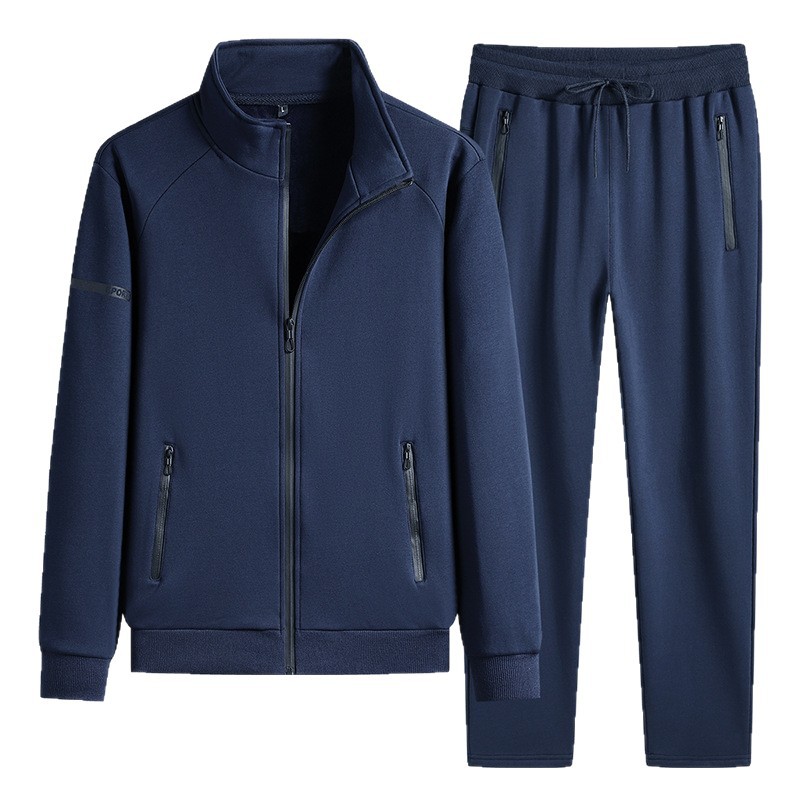 Algodón transfronterizo ocio calentamiento conjunto hombre de mediana edad otoño y invierno acolchado sudadera con capuzas grandes