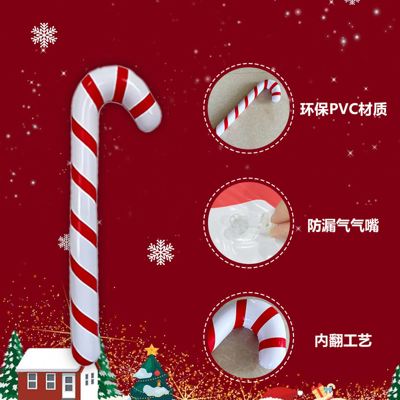 国境を越えた膨張式クリスマス杖 PVC製サンタクロースのアクティビティ小道具 装飾玩具 クリスマスパーティーの飾り|undefined