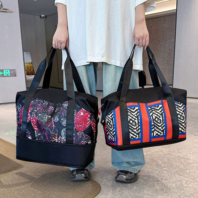 Емкий дорожный чемодан, саквояж для хранения багажа, ручной набор с разделением влажного и сухого для йоги