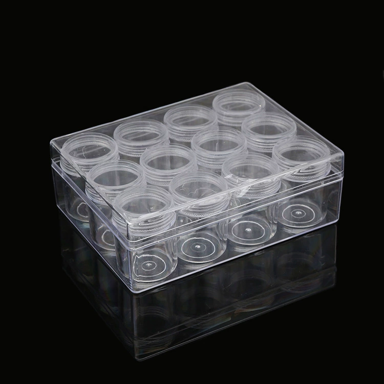 Container, storage system, transparent plastic set, cosmetic cream, 20g, 12 cells