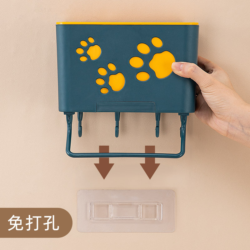 Jaula de palillos, estante, colgante de pared, portacuchillas sin perforaciones, caja de almacenamiento de cuchillos, suministros de cocina, palillos, palillos, canasta de palillos, rejilla de drenaje