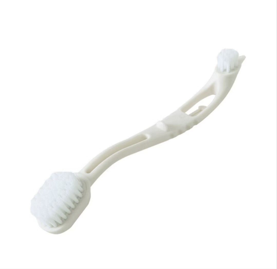 両頭長柄プラスチック製靴磨きブラシ、靴紐・靴底の清掃用ブラシ、衛生ツール、家庭用汚れ落としツール