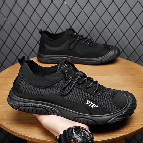 Fashion summer trend mesh casual shoes men's breathable work boots sneakers outdoor hiking men's shoes old Beijing cloth shoes