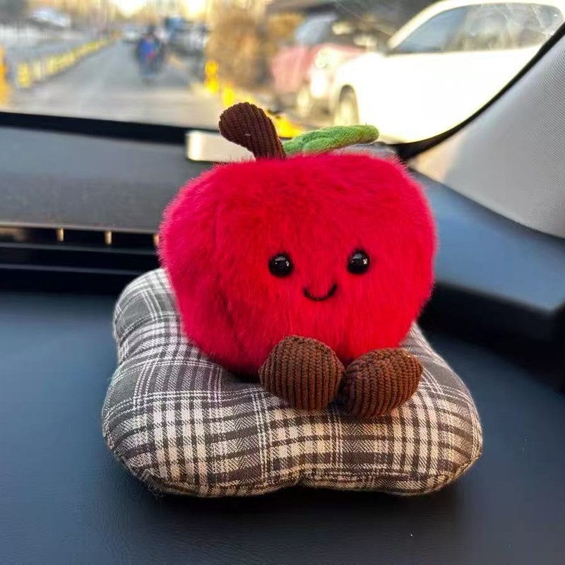 Cute and Fun Lying Flat Fruit-Shaped Car Interior New Year Decorations, Car Dashboard Co-Driver Doll