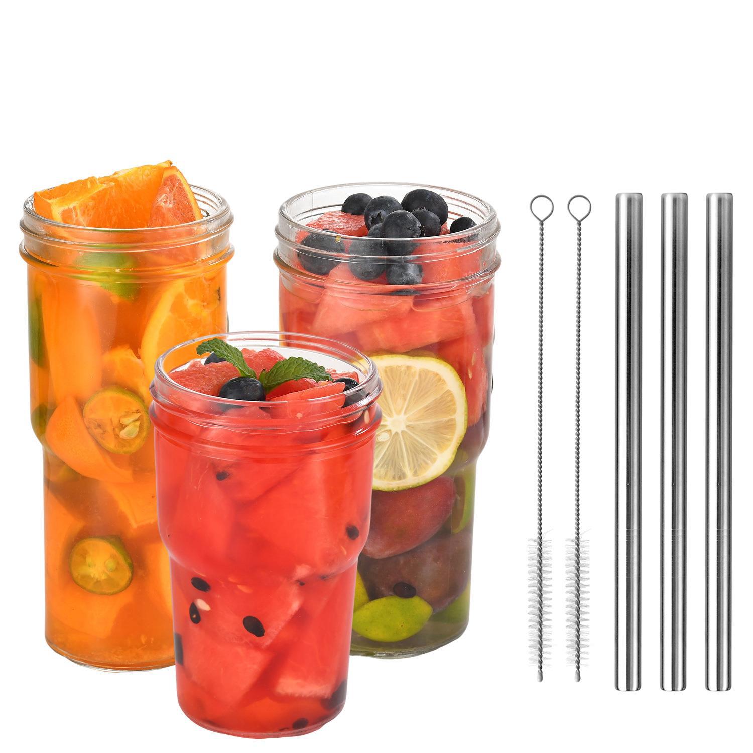 Amazon Coche taza de helado 22oz taza de paja con tapa de bambú taza de la bebida Copa de Cola taza de bambú Mason Cup