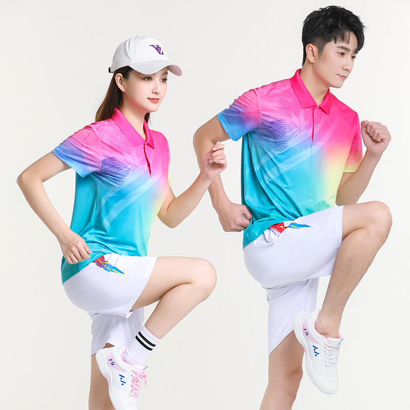 Chinese Team Quick-Drying Sports T-Shirt Men's and Women's Polo Shirt Short-Sleeved Couple Half-Sleeved Pants Suit Summer Gymnastics Training Suit