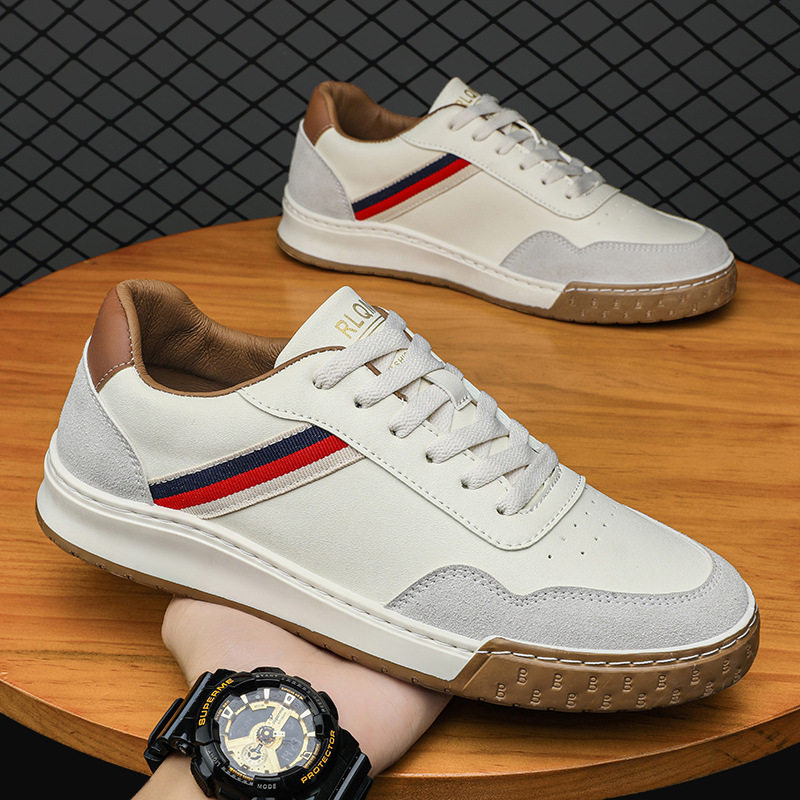 Sneakers casual da uomo in pelle stile versatile e moderno_voghion.com