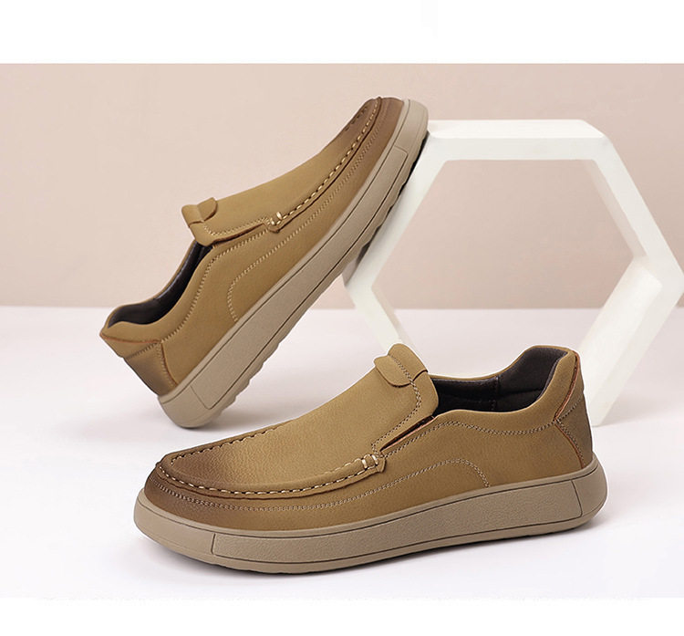 Giày da nam cổ thấp buộc dây phong cách Anh, đế bằng thoáng khí — 7706 bộ giày lười màu kaki, 7706 bộ giày lười màu đen, 7706 kaki, 7706 màu đen chi tiết 20