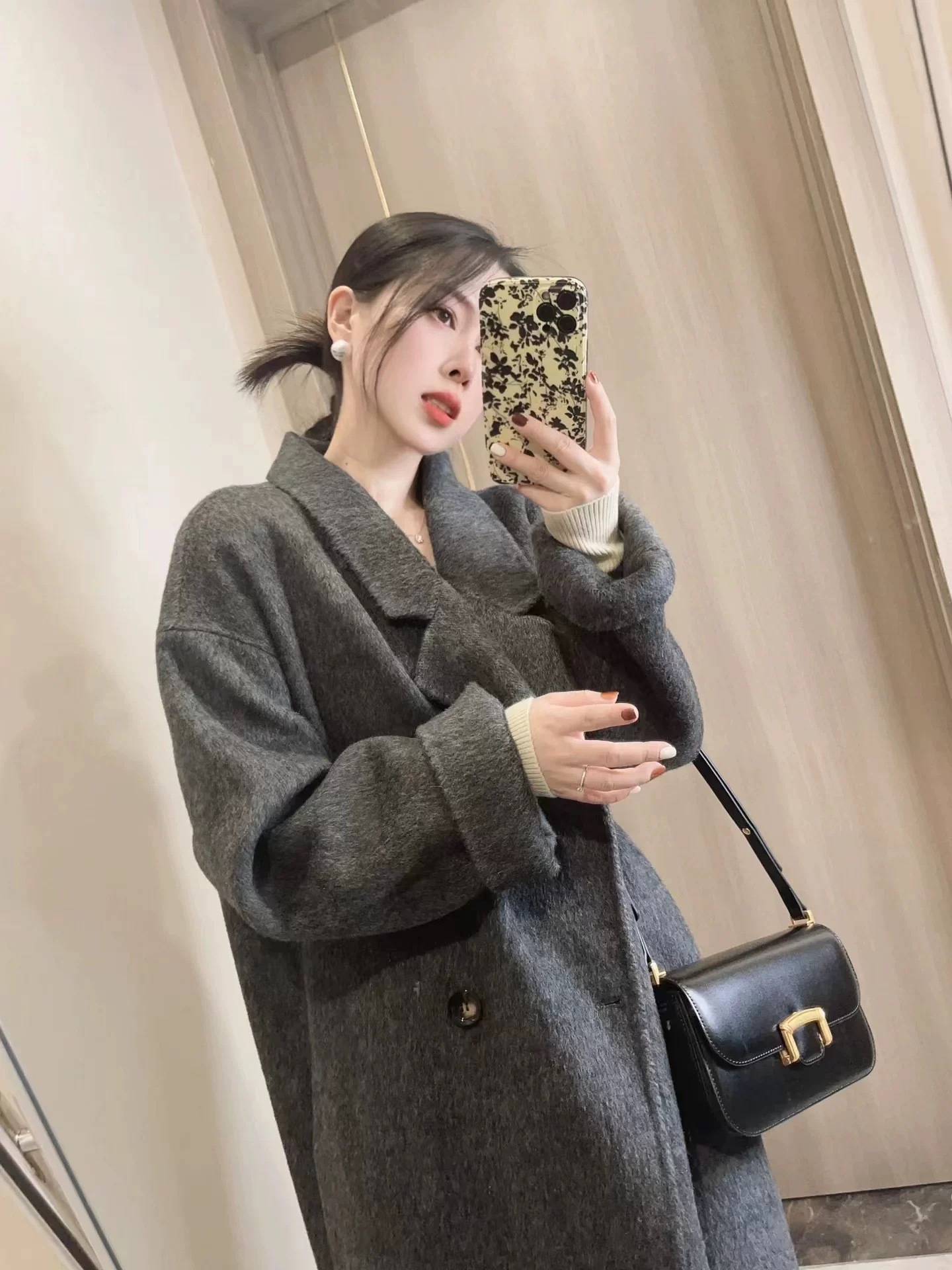 蘇力羊ラクダ美ラード高級感両面カシミヤコート女性24秋冬新作厚手ウールコート