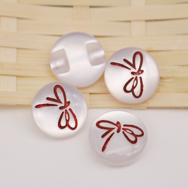 Cute Bow Dark Eye Bun Buttons Pearlescent Round Resin Buttons Shirt Kidsren's Women's Cardigan Buttons