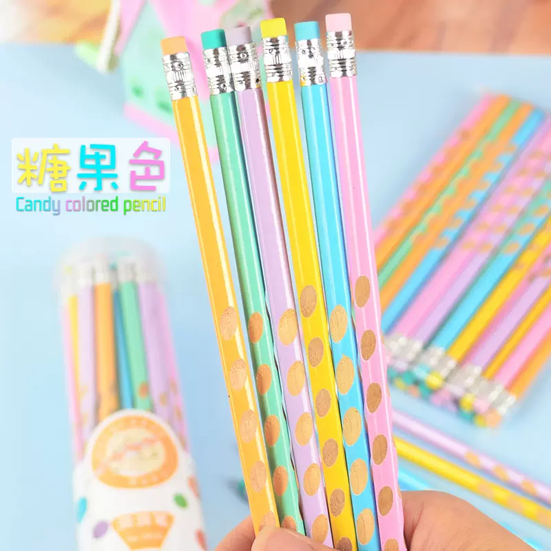 工厂直批高颜值HB铅笔小学生马卡龙原木铅笔可爱铅笔三角杆铅笔