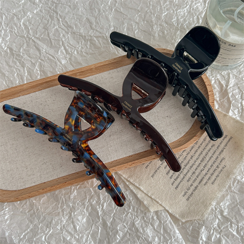 Grab Clip Large French Letter Light Luxury Back Head Plate Hair Volume Shark Clip Hair Clip Hair Clip Headwear Hair Clip Women