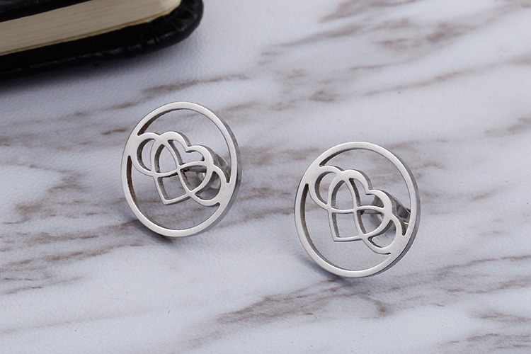 Fashion Water Droplets Heart Shape Titanium Steel Inlay Rhinestones Earrings Necklace 1 Set