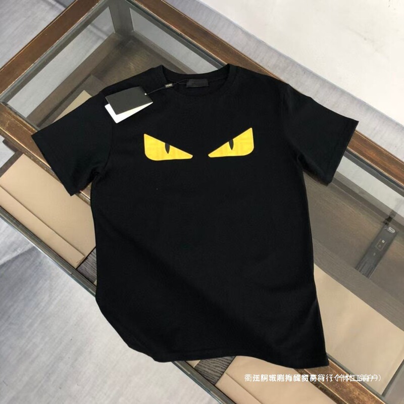 Cross-Border Fen Correct Version F Brand Little Monster F Brand Eye Letter Print Classic Round Neck Unisex Short-Sleeve T-Shirt Cross-Border Fen Correct Version F Brand Little Monster F Brand Eye Letter Print Classic Round Neck Unisex Short-Sleeve T-Shirt