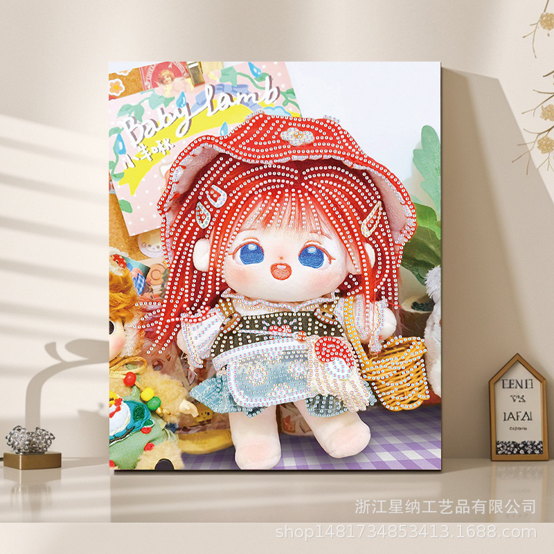 Pegatinas de diamantes calientes diy muñecas de algodón hechas a mano pintura de diamantes pintura de diamantes ventas directas de fábrica pegatinas de pintura de mampostería con marco