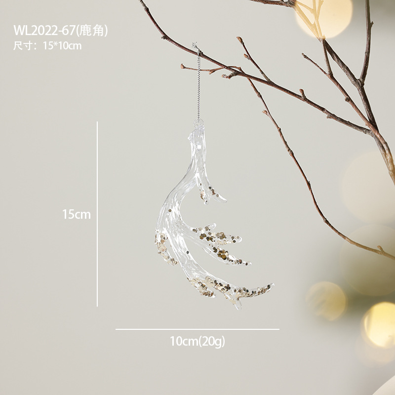 Decoraciones de árbol de Navidad ventana escenario de decoración accesorios colgante acrílico transparente flocos de nieve guirnaldas bolsas de regalo colgante