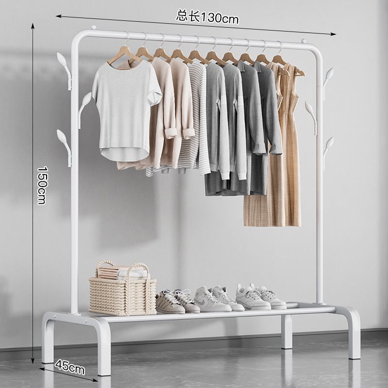 Percha de secado de ropa de piso dormitorio doméstico colgar ropa plegable de una sola varilla simple dormitorio interior móvil percha de sombrero