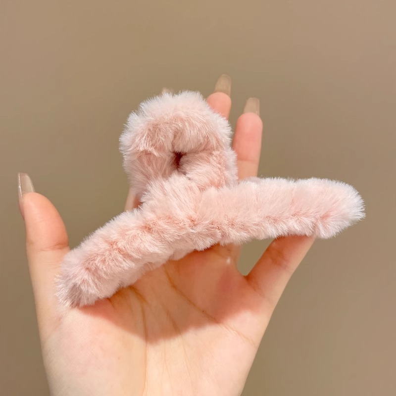 Otoño y invierno de tamaño grande clip de tiburón clip de pelo de peluche de alta calidad en la parte posterior de la cabeza clip de pelo de peluche clip de agarre