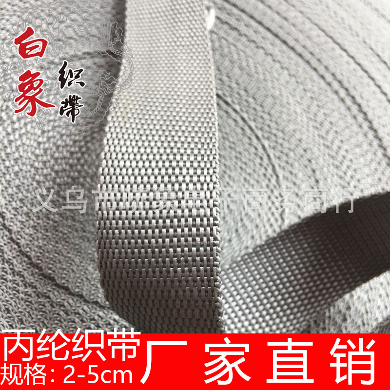 织带批发 pp丙纶织带 2/2.5/3.2/3.8/5加厚平纹 箱包辅料书包背带