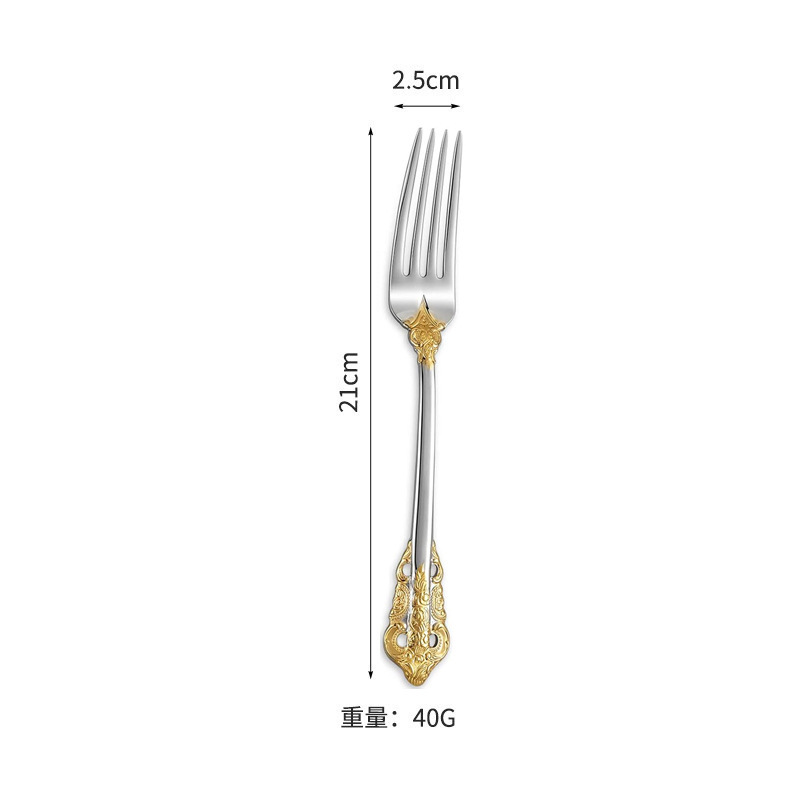 クロスボーダーステンレスナイフフォークスプーンレトロレリーフ食器セットギフトボックスホテルレストラン宮廷ステーキナイフフォークスプーン|undefined