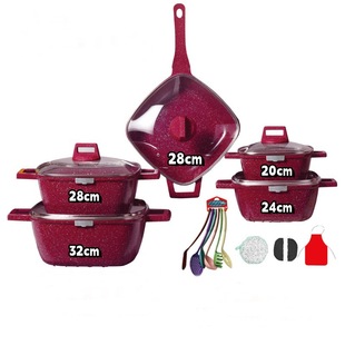 dessini 22-piece set 25 square soup pot aluminum pot soup pot kitchenware set Maifan Stone non-stick pan