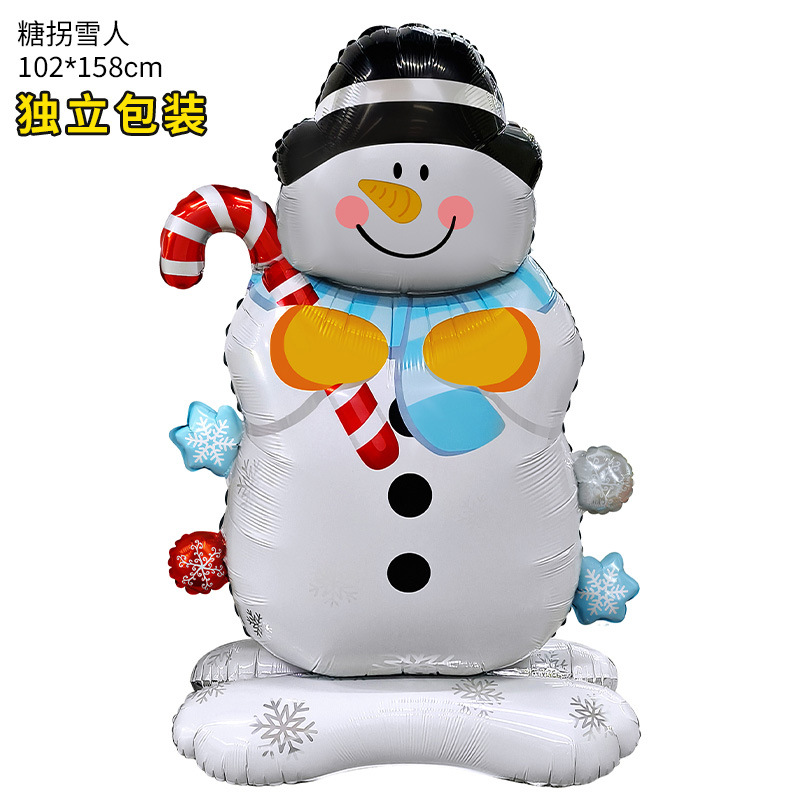 Globo de Navidad 4D de gran tamaño (Santa, trineo, renos), con base tridimensional para pie, decoración para árbol de Navidad