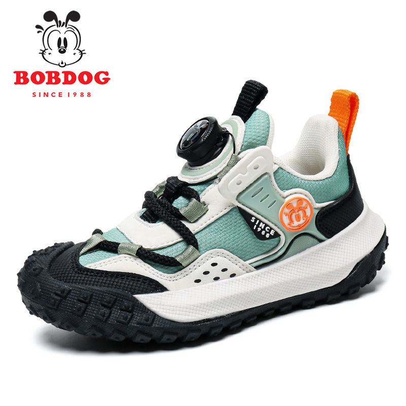 Zapatos infantiles en pantallas de primavera transpirables botones de montaña zapatos infantiles para niños y niñas al aire libre girar 2024