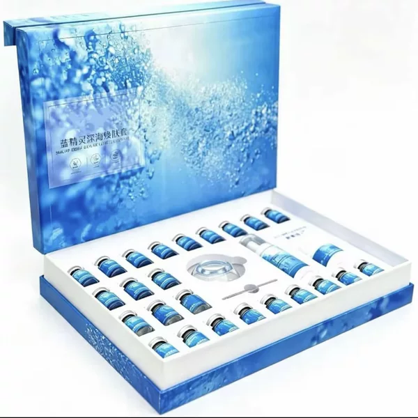 Exclusive for live broadcast: Blue Crystal, Green Crystal, Sponge Microcrystal Set, Blue Elf Golden Diamond Rejuvenating Freeze-Dried Powder Set for Beauty Salons, for Acne Scars