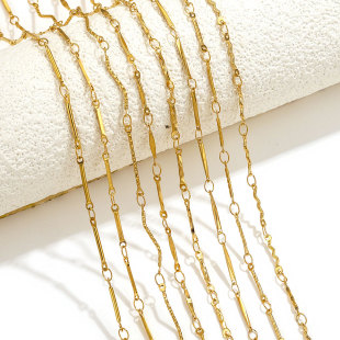 Titanium steel chain accessories stainless steel electroplated 18K gold stick S chain strip does not fade ins wind jewelry