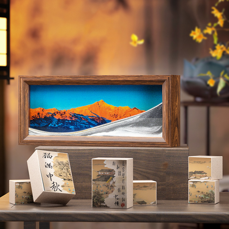 定制2025中秋节月饼盒礼品6/8粒中国风流沙画包装高档木盒子空盒|undefined