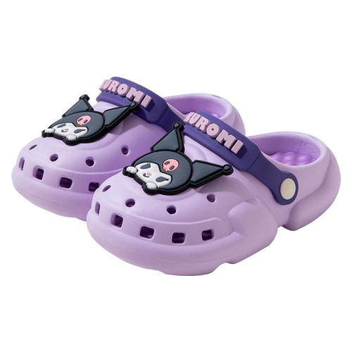 Qidan Shoe Factory Cartoon Croc Shoes Girls' Cute Soft Sole Kuromi Children's Sanrio Baby Two-Wear Slippers
