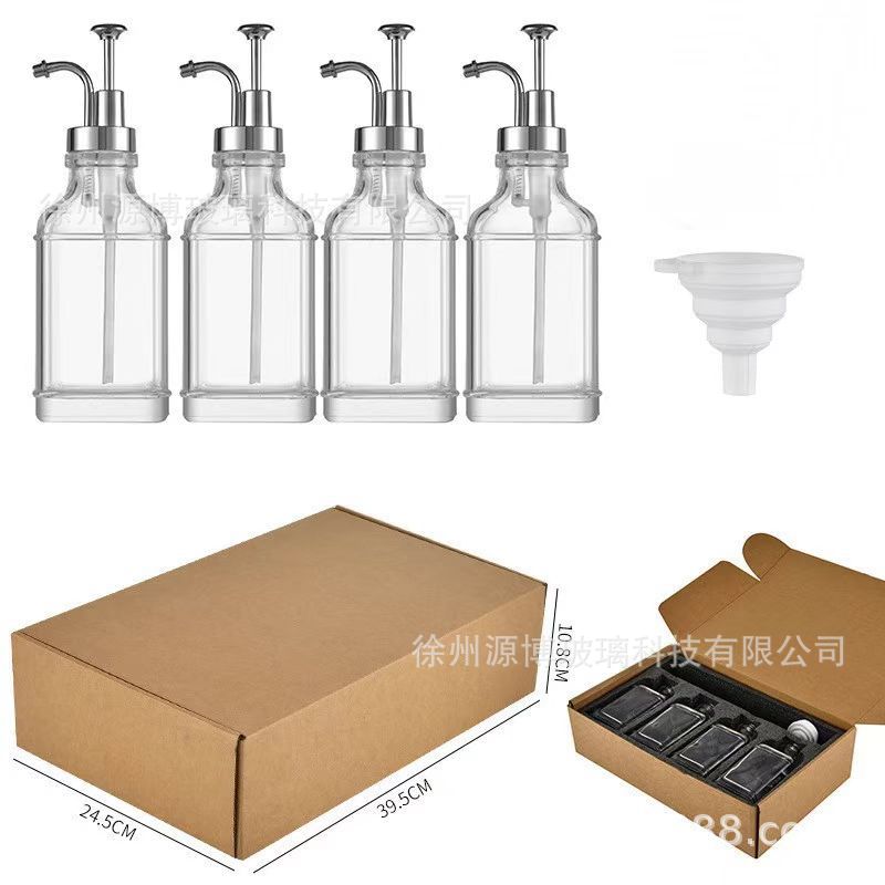 [금색과 은색] 스티커 깔때기가 포함된 진주면 4개 포장, 투명