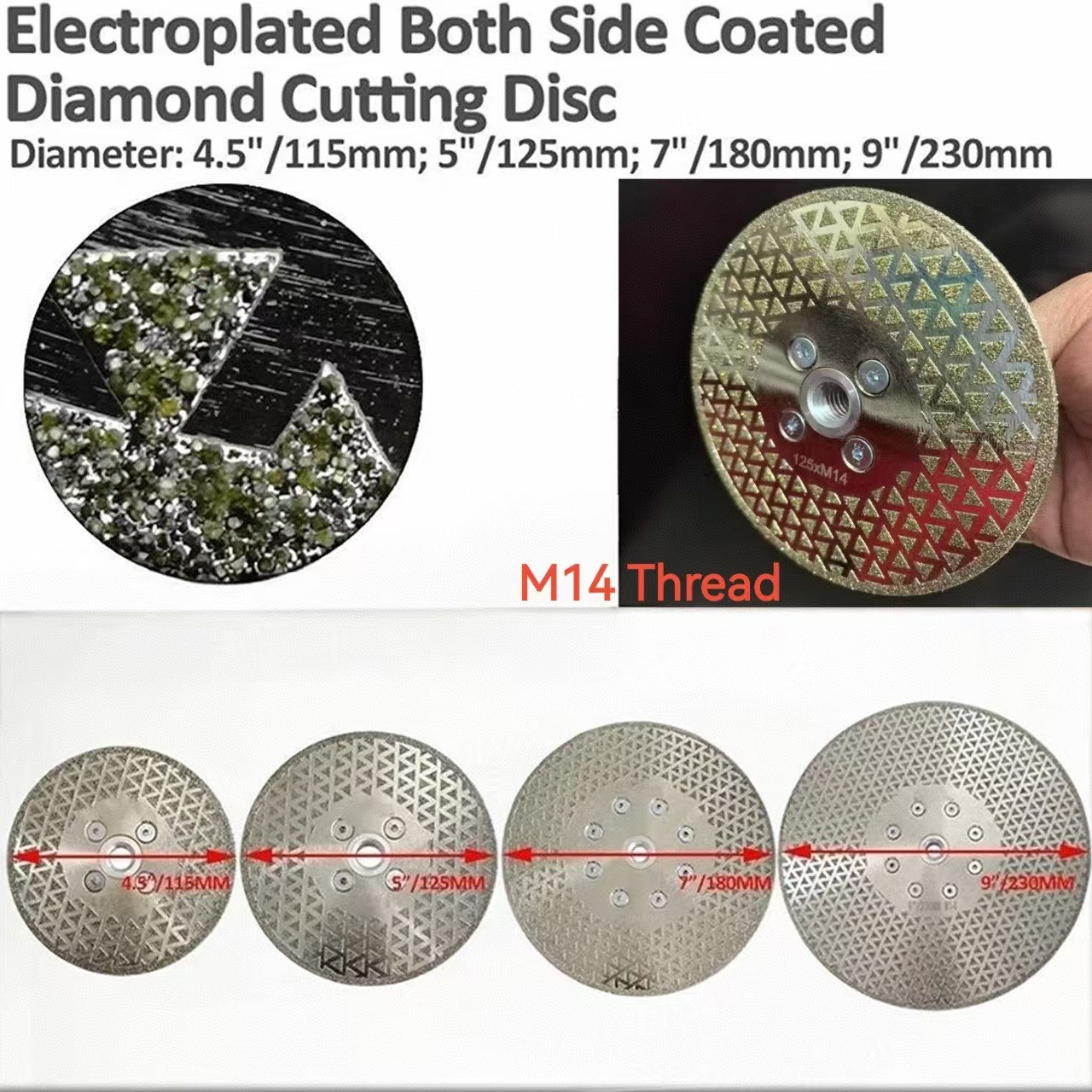 现货180mmM14,Marbleblade大理石切割片金刚石电镀锯片高效切割