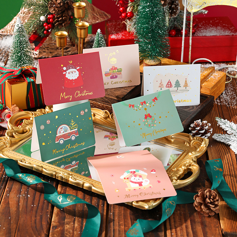 封筒付きクリスマスカード平安夜創意箔押し大カード花屋焙煎送同級生小カード卸売り|undefined