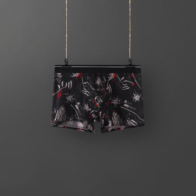 Ropa interior de los hombres de seda de hielo calzoncillos de los hombres verano transpirable cómodo moda personalidad Boxer shorts niños pantalones personalidad