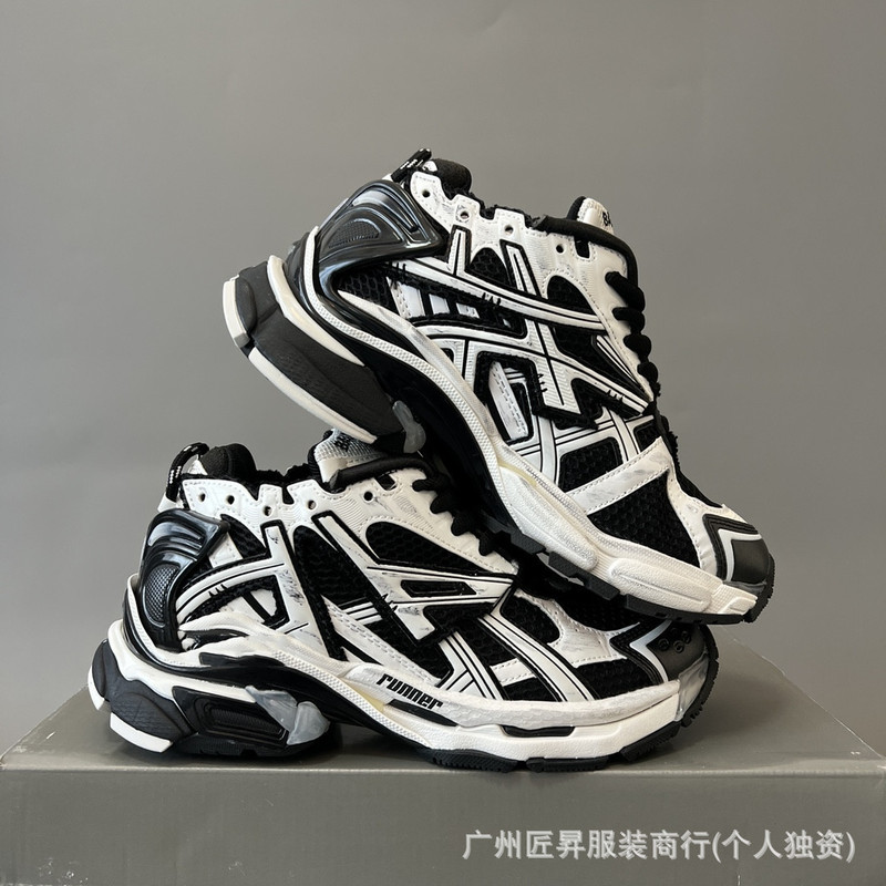 跨境专供毒家现货25ss纯原版本巴黎B家涂鸦做旧休闲运动鞋|undefined