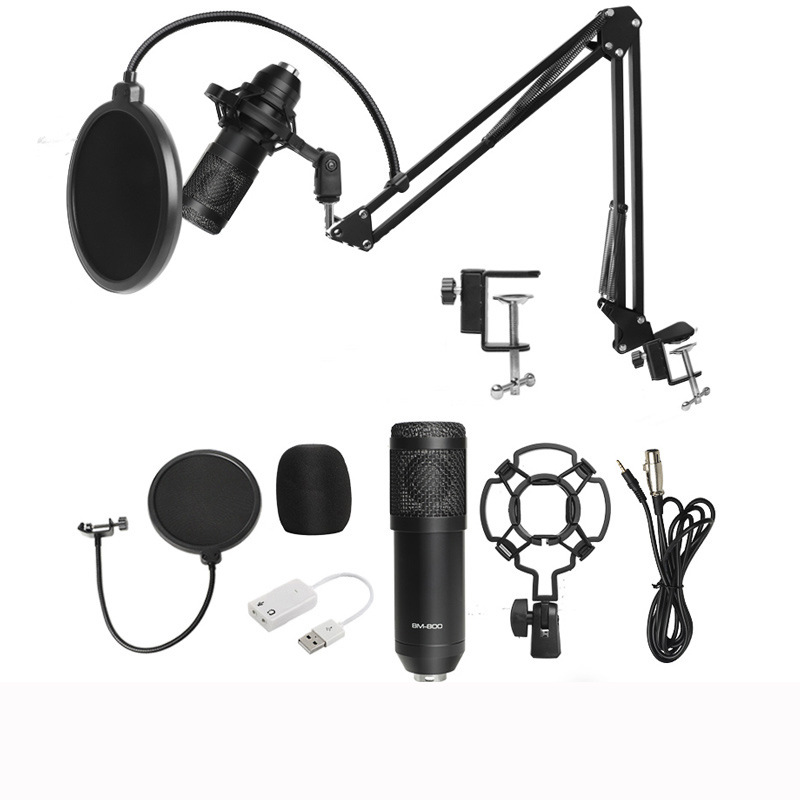 Micrófono de condensador BM-700 de fabricante al por mayor para karaoke con teléfono móvil, micrófono para transmisión en vivo por computadora, micrófono de grabación BM800 para transmisión en vivo.