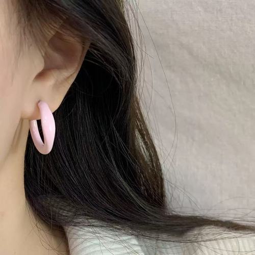 Macaron Colorful Droplet Oil Earrings for Women - Korean Niche, Instagram Fashion, Stylish and Elegant Commute Accessories, Versatile and Matchable Earrings