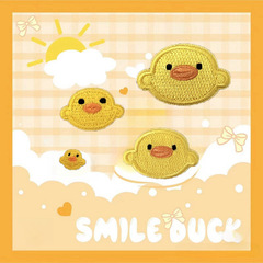 寶藏一號可愛卡通小黃鴨刺繡布貼自粘包包水杯裝飾羽絨服補丁貼