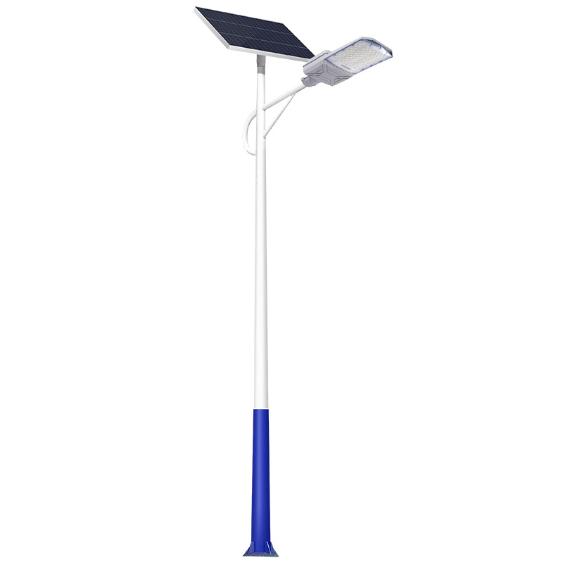 Lámpara de calle solar de alta potencia luminosa de tres lados de ingeniería municipal nueva lámpara de palo alto de carretera rural