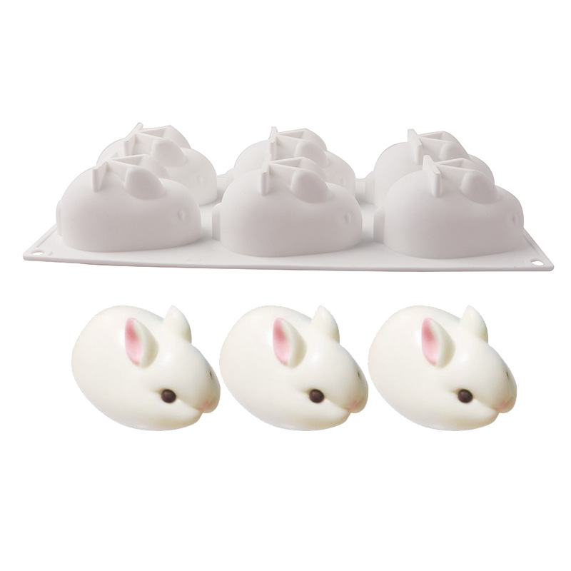 Internet celebridad 6 Lianda conejo mousse molde de pastel helado jalea pudín silicona DIY herramienta para hornear