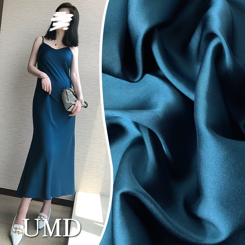 summer high-grade Acetic acid Satin cloth Silk sliding Borneol Thin section full dress braces skirt Latest fashion Fabric