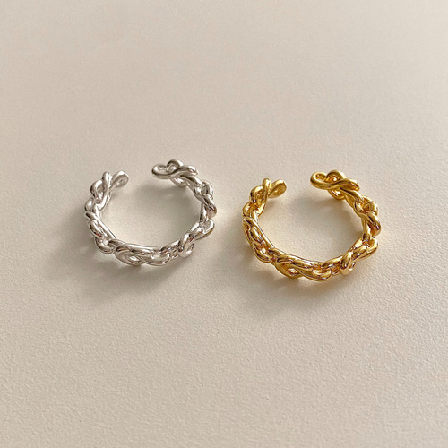 Fan Zhiqiao Korean minimalist 925 sterling silver star ring female niche design ins internet celebrity retro open ring