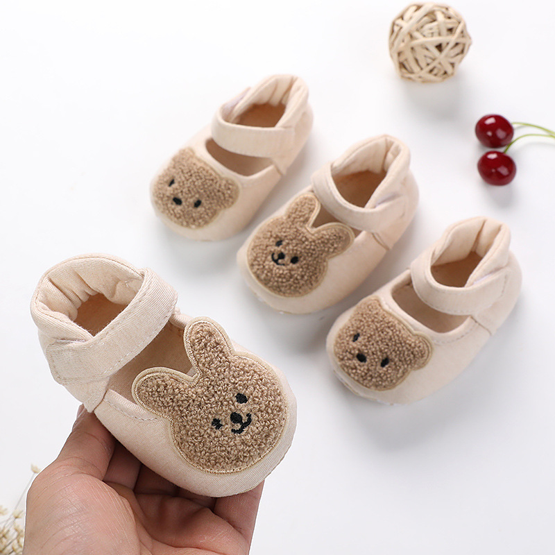 Spring 2022 new color cotton bear bunny single shoes men's baby girl baby front soft soled non-slip toddler shoes one piece dropshipping