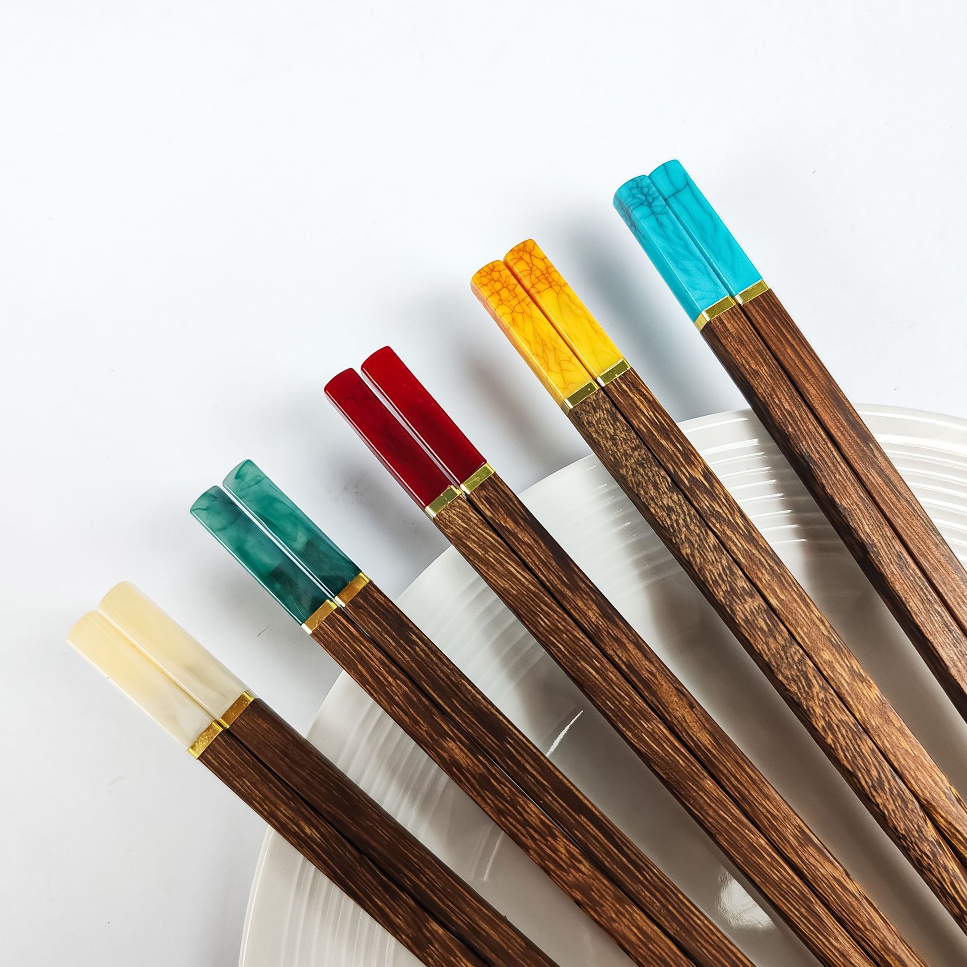 鸡翅木筷子家用实木筷子无漆无蜡分餐一人一筷仿玉石礼品筷子批发