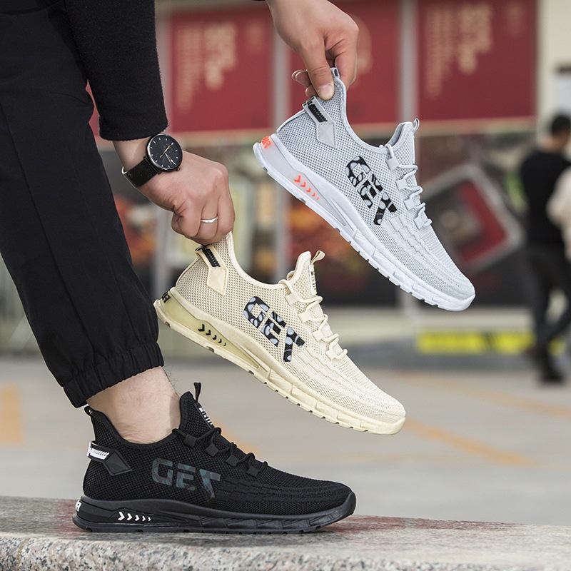 Breathable Men's Running Shoes Lightweight Mesh Trainers_voghion.com