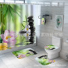 Cross border 3D Digital printing Lotus Shower Curtains Five-piece suit Polyester fiber closestool Three Shower Curtains Four piece suit curtain